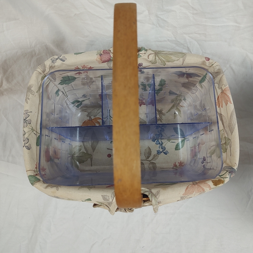 Longaberger 1992 Spring Basket Botanical Fields Liner Divided Plastic Protector - Picture 3 of 12